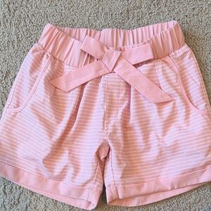 Pink Striped Kids Casual Shorts